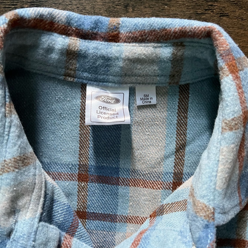 Ford Bronco Flannel Shirt Jacket Blue Plaid Women's Button Up Shacket Western - Picture 4 of 5